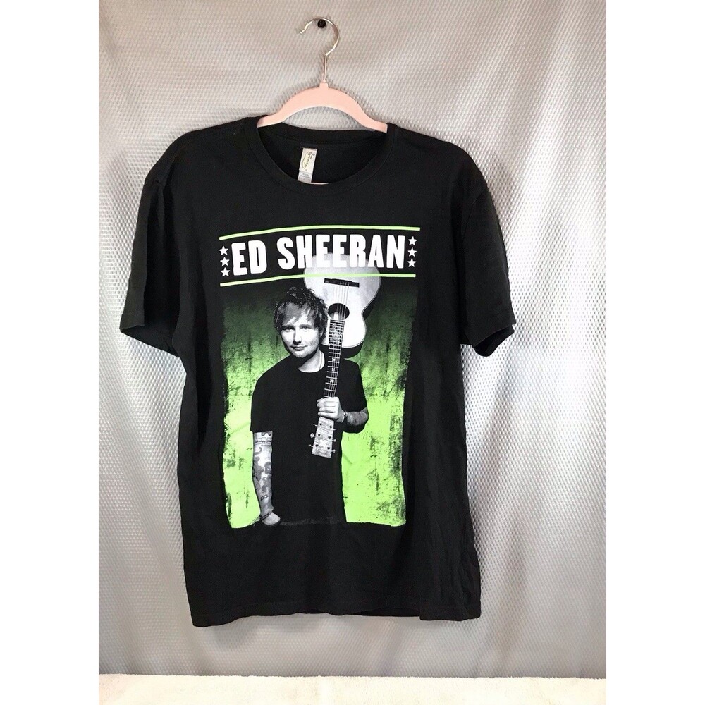 Ed Sheeran Tour Graphic Tee Men's L Crew Neck Short Sleeve Cotton Black